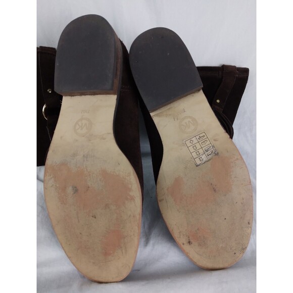 Michael Kors Rhea Brown Suede Mid Calf Boots Fringe Pull On Womens size 7.5 M - Picture 14 of 15